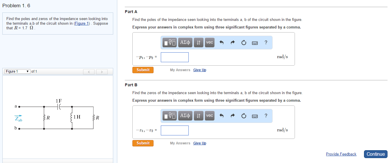 Solved Find the poles and zeros of the impedance seen | Chegg.com