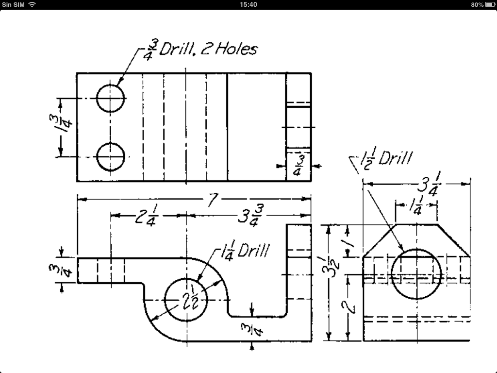 Solved Sin SIM 15:40 Drill 2 Holes Drill 80% | Chegg.com