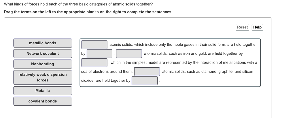 Solved What kinds of forces hold each of the three basic | Chegg.com