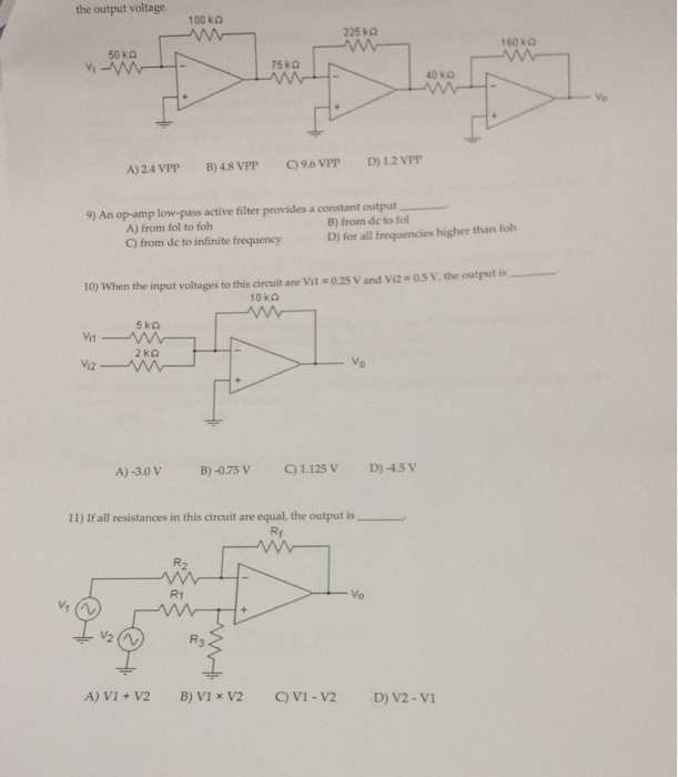 Solved An op-amp low-pass active filter provides a constant Circuit Diagram