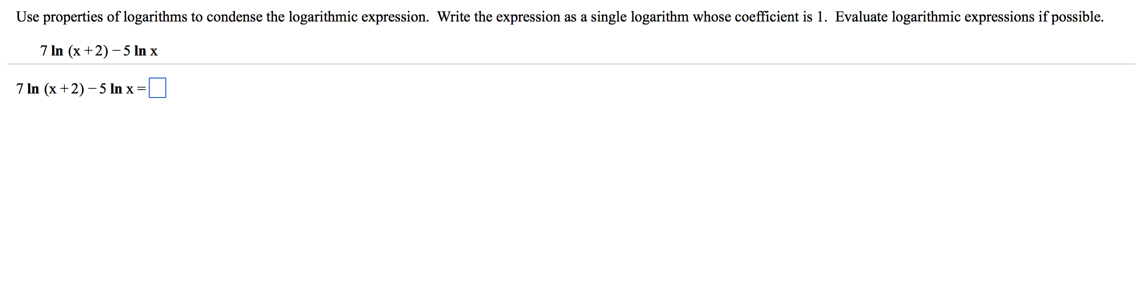 condense logarithms expression