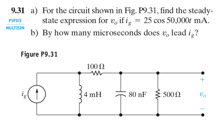 Solved 2. Electric Circuits (10th Edition: Redo Problem 9.31 | Chegg.com