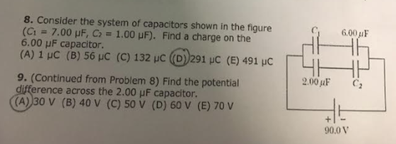 Solved 8. Consider The System Of Capacitors Shown In The | Chegg.com