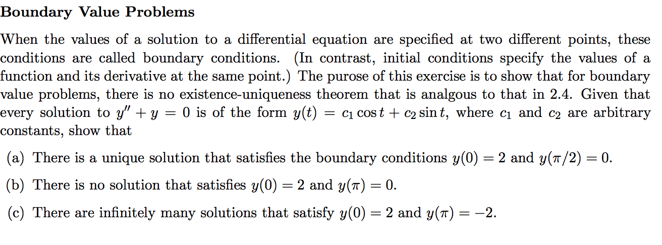 Solved Boundary Value Problems When the values of a | Chegg.com