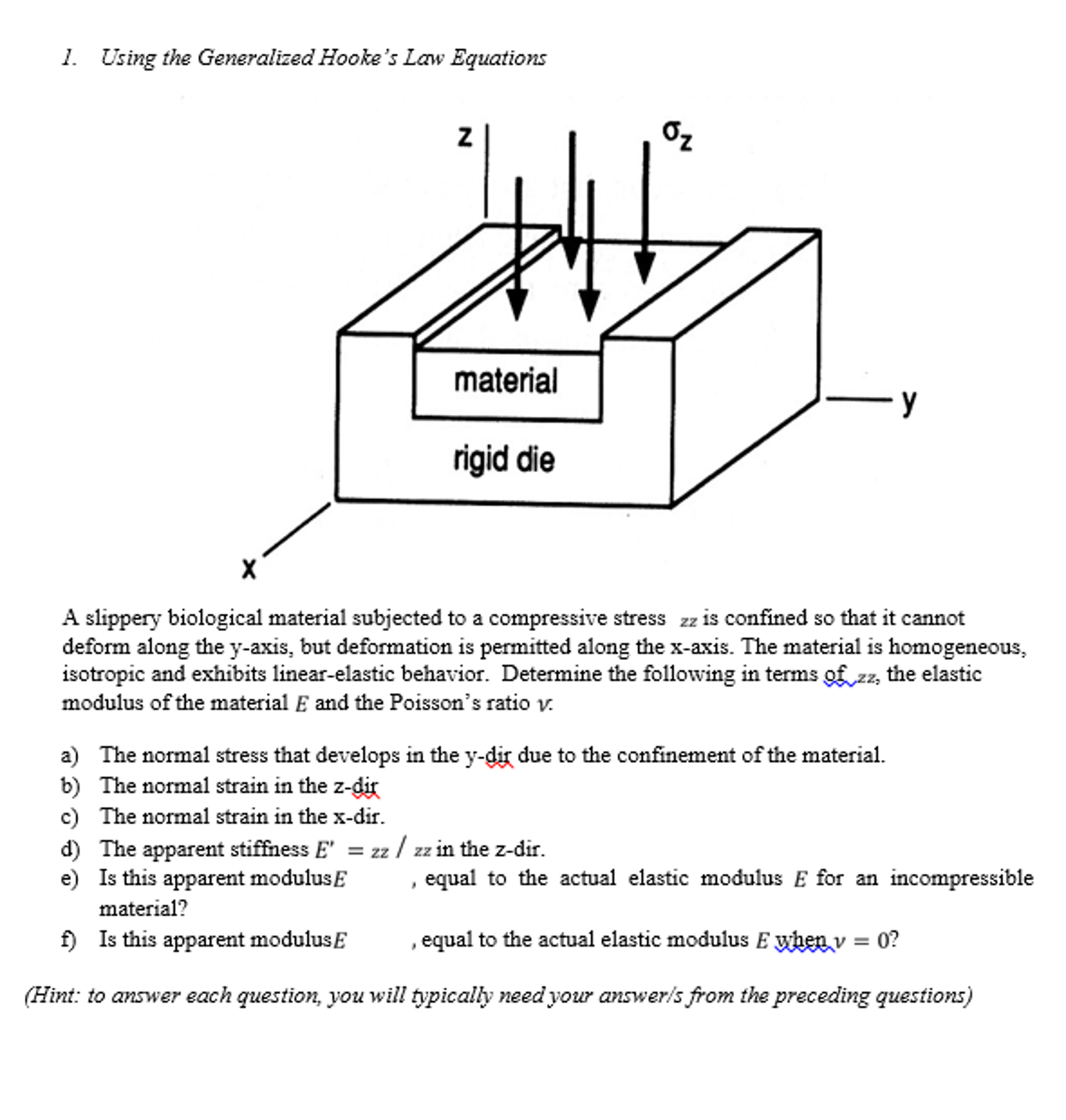 Using the Generalized Hooke's Law Equations A