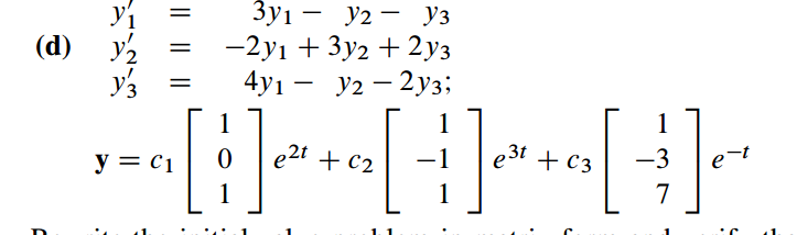 Solved Differential Equations Rewrite the system in | Chegg.com