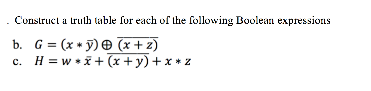 Solved Construct a truth table for each of the following | Chegg.com