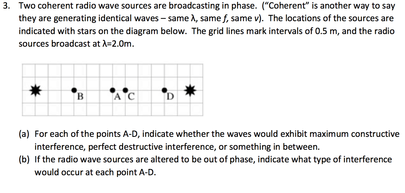 Solved Two Coherent Radio Wave Sources Are Broadcasting In