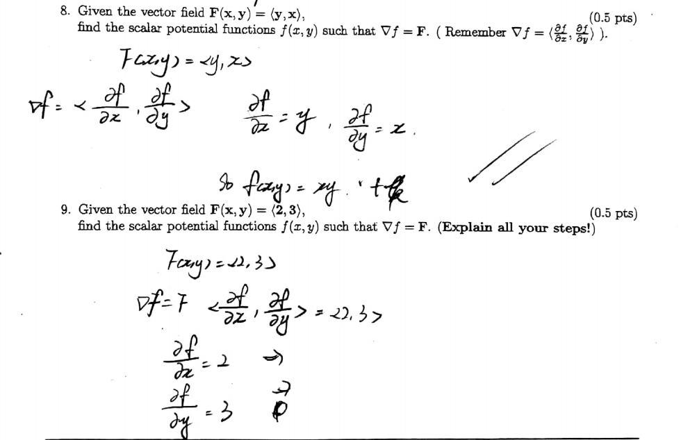 Solved 8. Given the vector field F(x,y)-(y, x), (0.5 pts) | Chegg.com