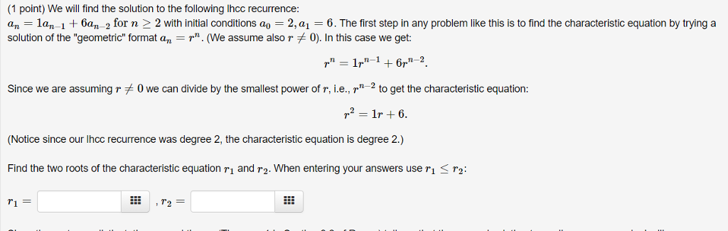 Solved (1 point) We will find the solution to the following | Chegg.com
