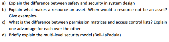 Solved Explain The Difference Between Safety And Security In | Chegg.com