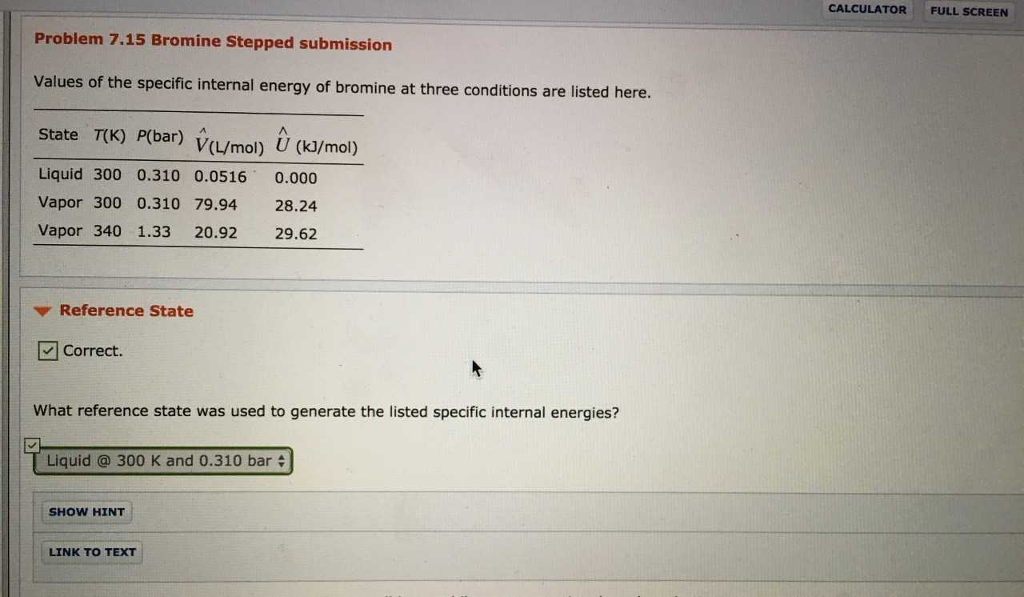 Solved CALCULATOR FULL SCREEN Problem 7.15 Bromine Stepped