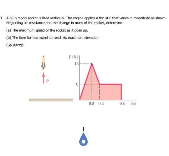 Solved 3. A 60g model rocket is fired vertically. The