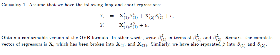 Solved Causality 1. Assume that we have the following long | Chegg.com