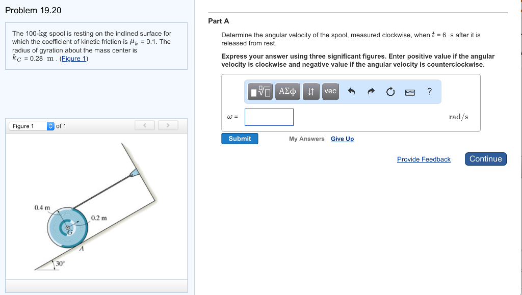 Solved The 100-kg spool is resting on the inclined surface | Chegg.com