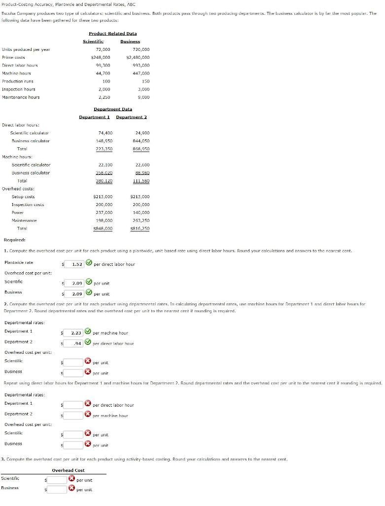 Solved Product Cost Accuracy Plantwide and Departmental Chegg