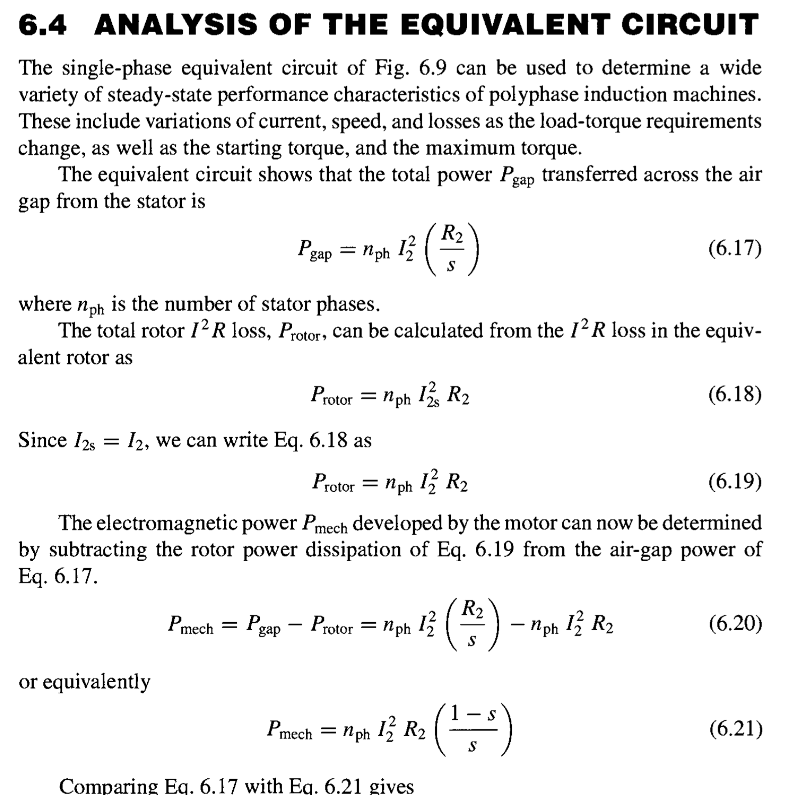 INDUCTIONMOTOR EQUIVALENT CIRCUIT A threephase