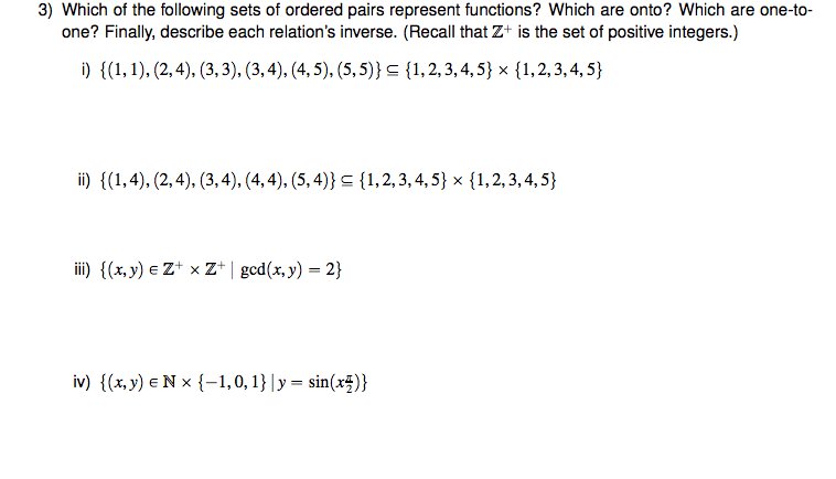 Solved 3) Which Of The Following Sets Of Ordered Pairs | Chegg.com