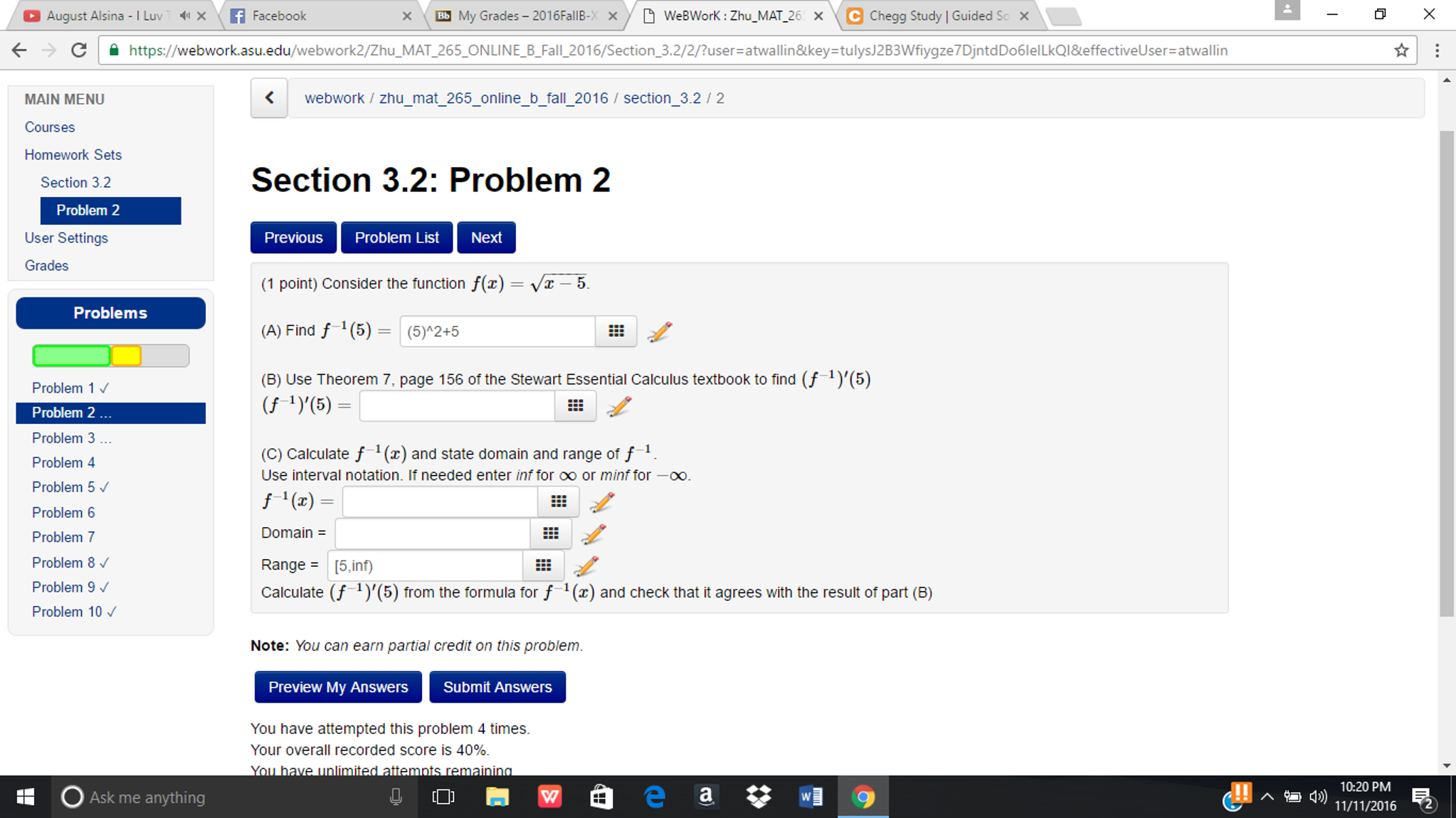 Solved X My Grades 2016fallb X D Webwork Zhu Mat 26 X C Chegg Solved X My Grades 2016fallb X D Webwork Zhu Mat 26 X C Chegg