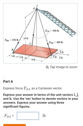 Solved Part B Express force FCa as a Cartesian vector | Chegg.com