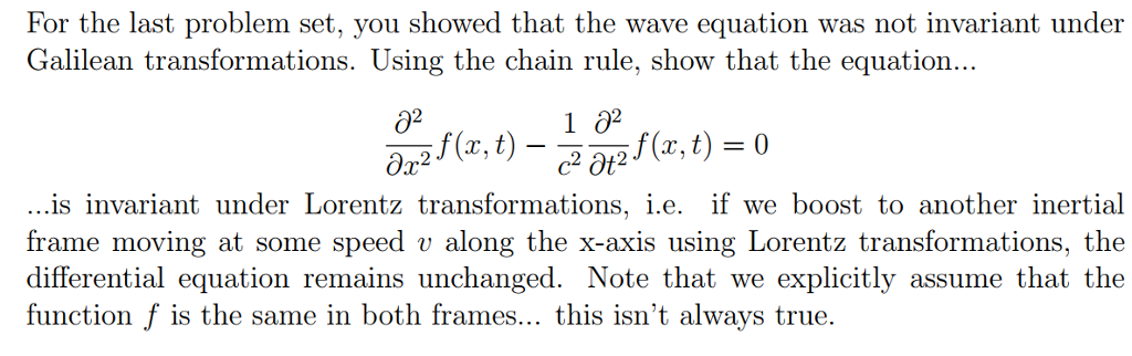 Solved For the last problem set, you showed that the wave | Chegg.com