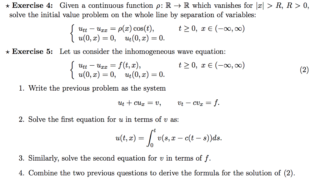 Solved * Exercise 4: Given a continuous function ρ: R → R | Chegg.com