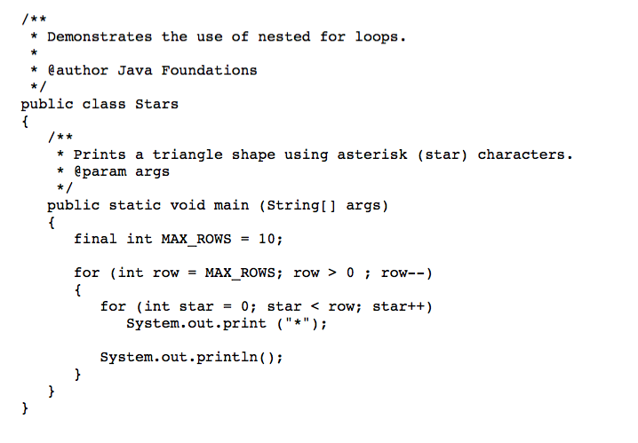 Solved Java Program Create a version of the stars program | Chegg.com