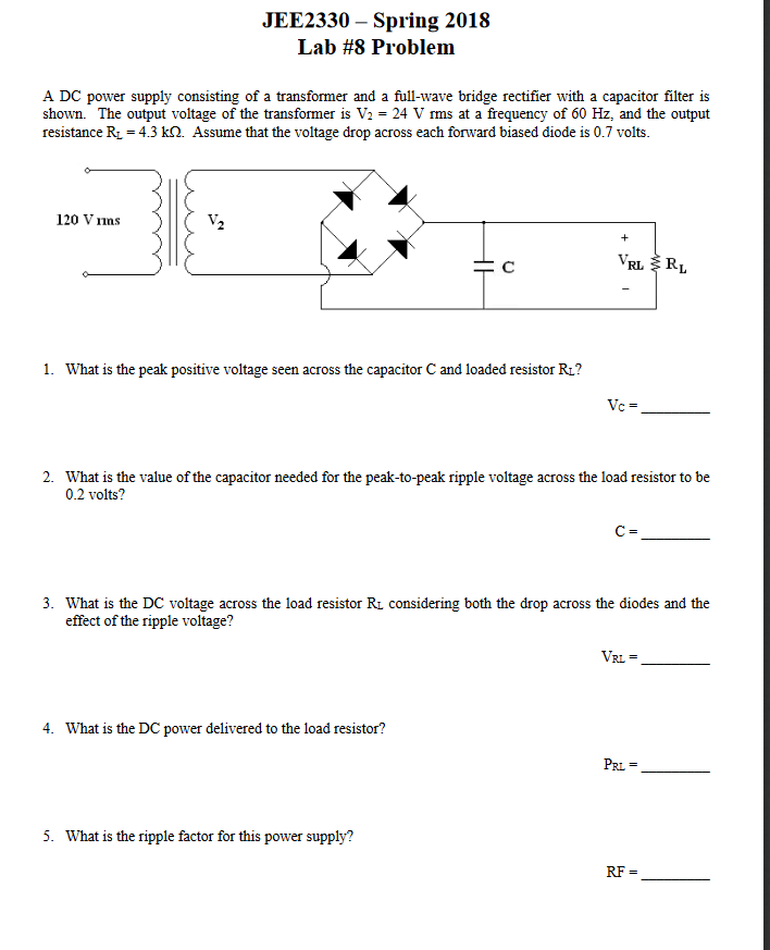 Solved JEE2330- Spring 2018 A DC power supply consisting of | Chegg.com