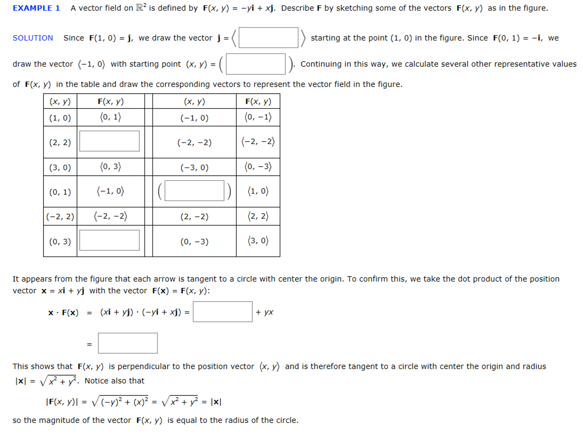 Sketch The Vector Field F By Drawing A Diagram Like This Figure Fx Y Yi