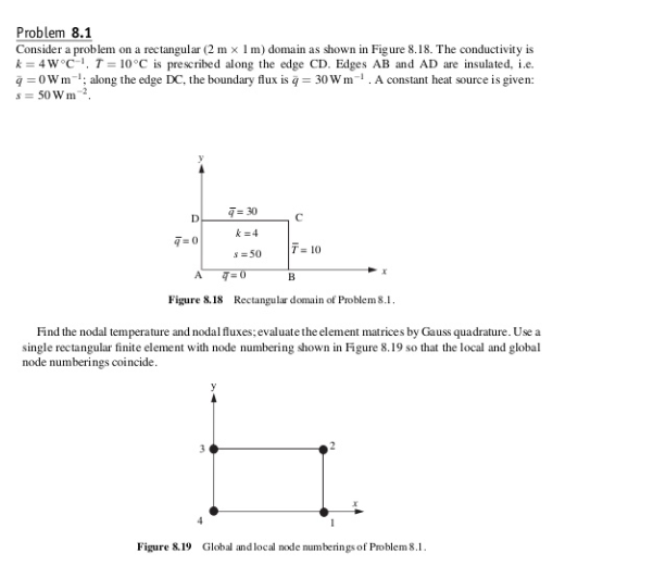 Solved Problem 8.1 Consider a problem on a rectangular (2 m | Chegg.com