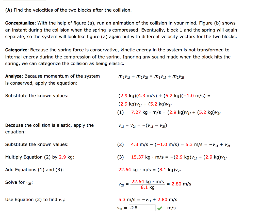 Solved A Block Of Mass M1 = 2.9 Kg Initially Moving To The | Chegg.com