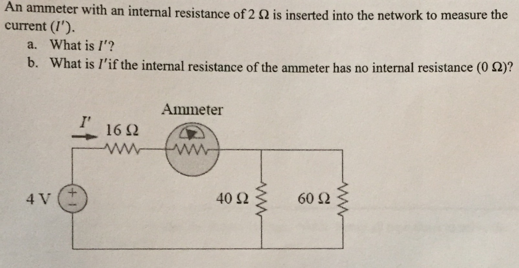 Solved An ammeter with an internal resistance of 2 is