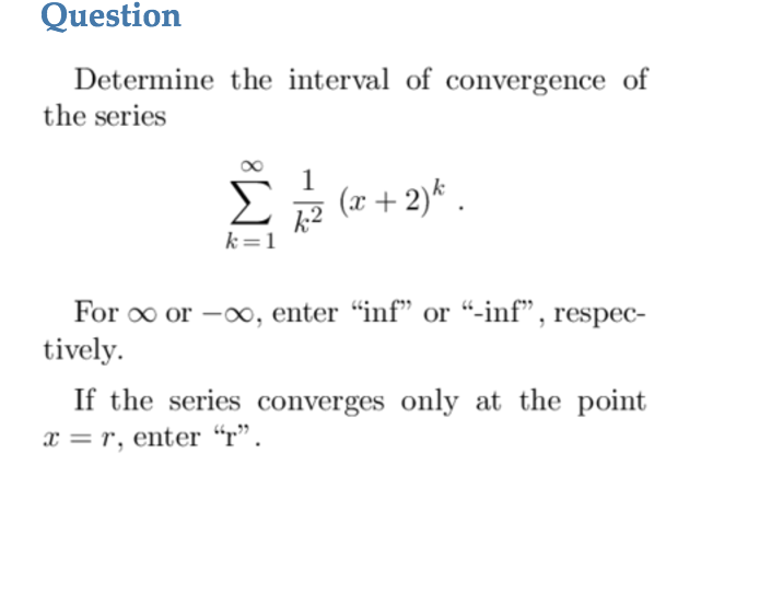 Solved Determine the interval of convergence of the series | Chegg.com