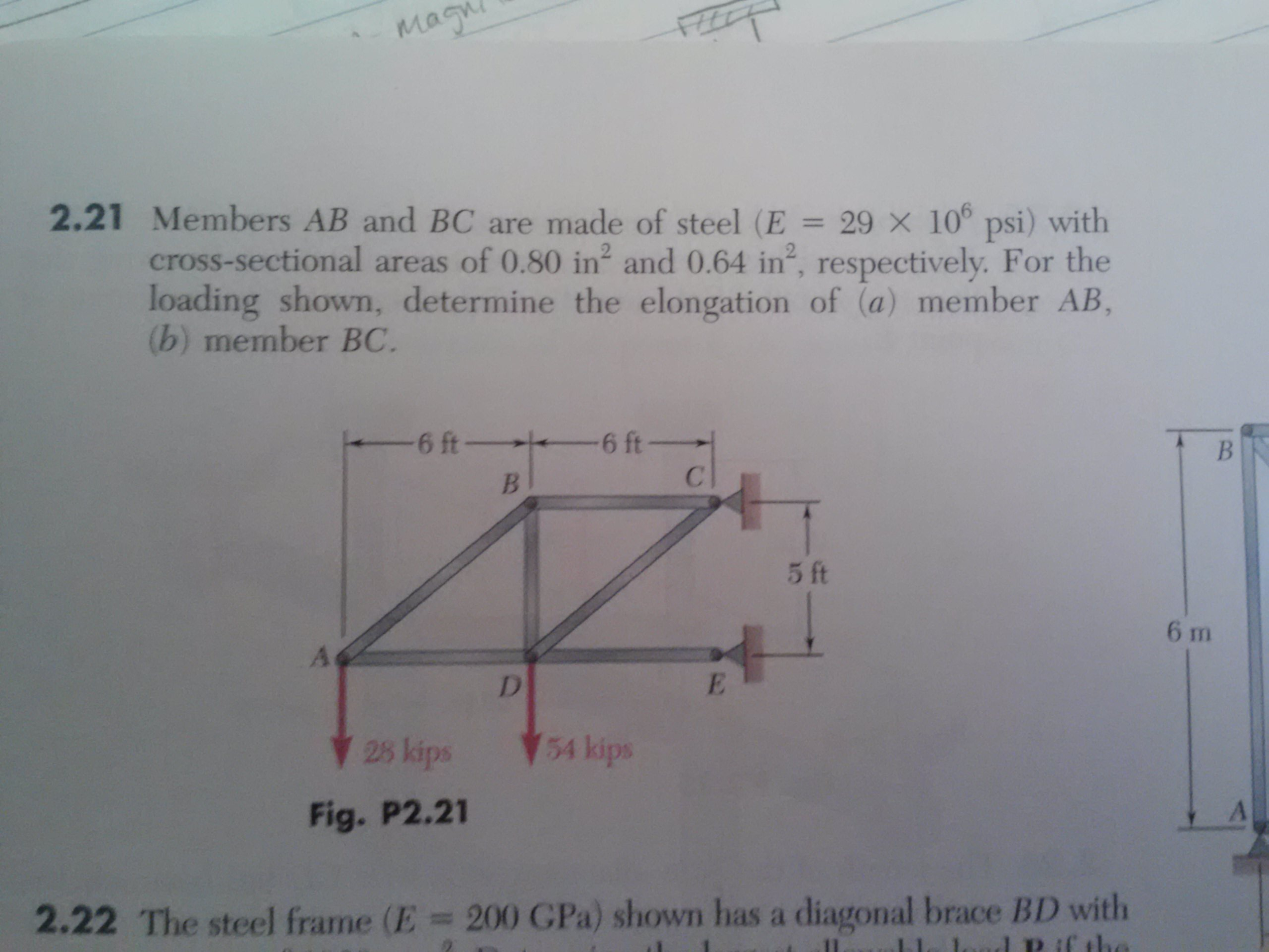 Solved Members AB And BC Are Made Of Steel (E = 29 X 106 | Chegg.com