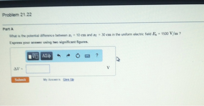 Solved what is the potential difference between xi =10cm and | Chegg.com