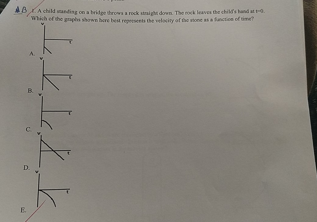 Solved A child standing on a bridge throws a rock straight