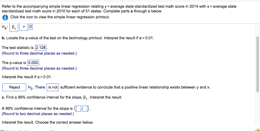 Solved Refer To The Accompanying Simple Linear Regression 