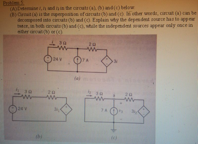 Solved Determine I, I1 And I2 In The Circuits (a), (b) And | Chegg.com