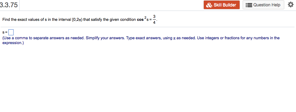 Solved 3.3.75 Skill Builder Question Help * Find the exact | Chegg.com