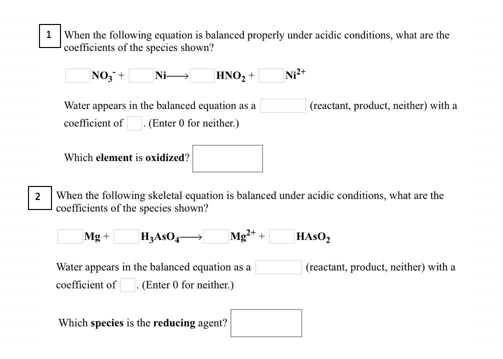 Solved 1 When the following equation is balanced properly | Chegg.com