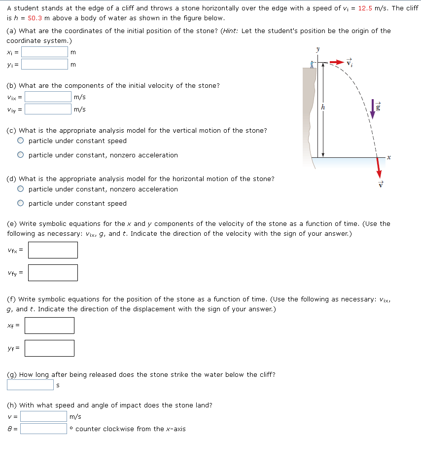 A Girl Throws A Rock Horizontally With A Velocity Of 10 M/S at David