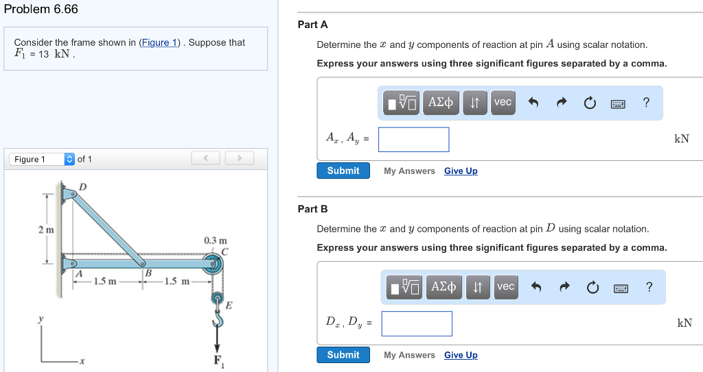Solved Problem 6.66 Part A Consider the frame shown in | Chegg.com