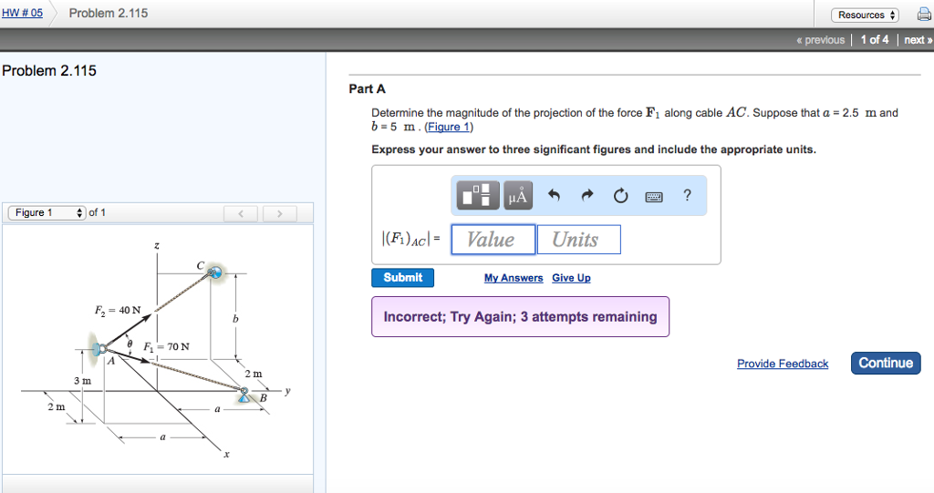 Solved Determine the magnitude of the projection of the | Chegg.com