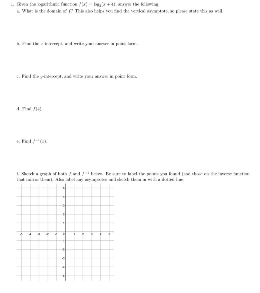 solved-1-given-the-logarithmic-function-f-x-log2-x-4-chegg