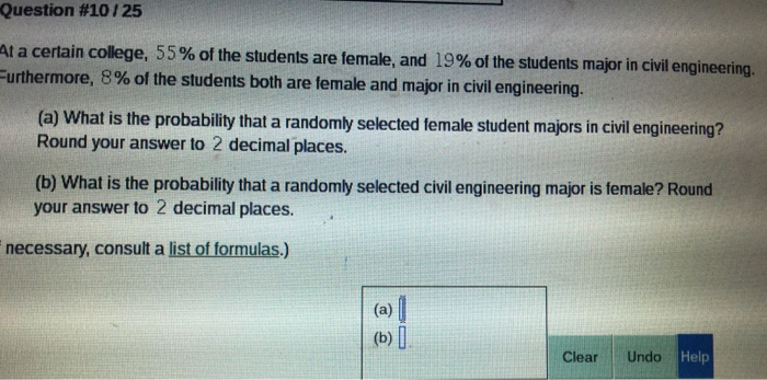 Solved At A Certain College, 55 % Of The Students Are | Chegg.com