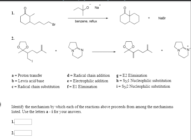 Solved Na 0 1. +NaBr benzene, reflux Br 2. a = Proton | Chegg.com