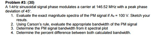 A 1-khz Sinusoidal Signal Phase Modulates A Carrier 