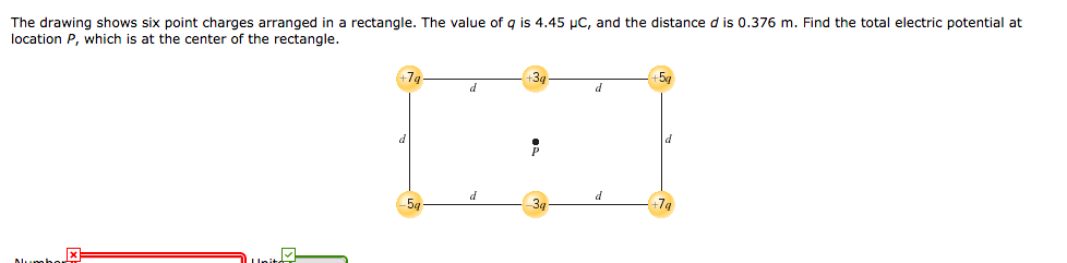 Solved The drawing shows six point charges arranged in a | Chegg.com