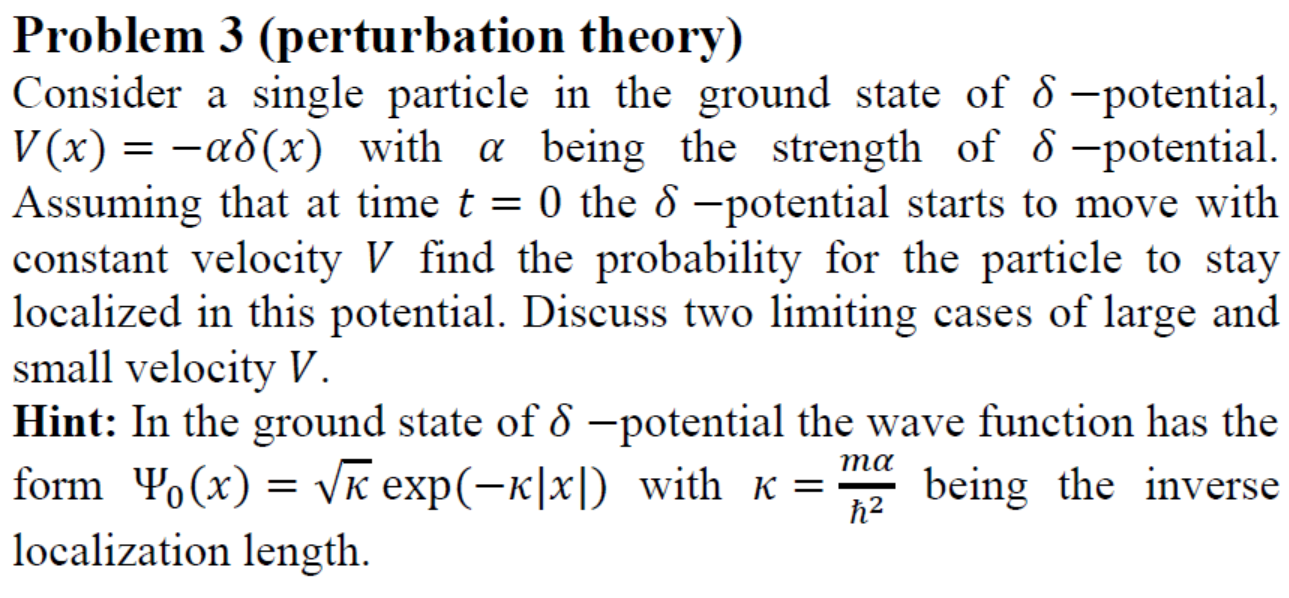 Consider a single particle in the ground state of | Chegg.com