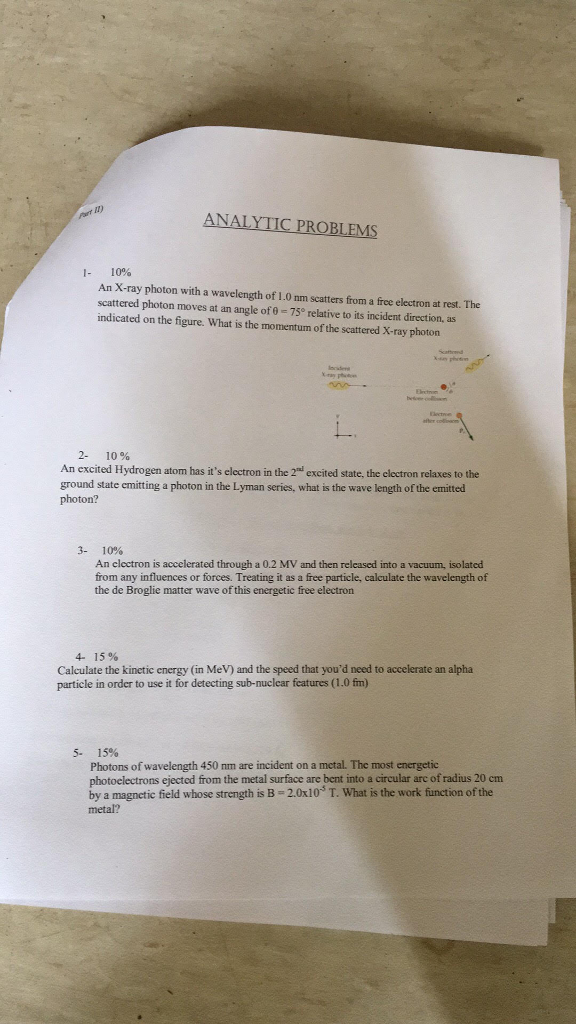 Solved An Xray photon with a wavelength of 1.0 nm scatters